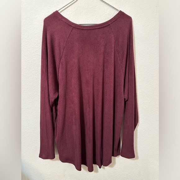 EUC SONOMA Burgundy Long Sleeve V-Neck Tunic Sweater - Picture 3 of 9
